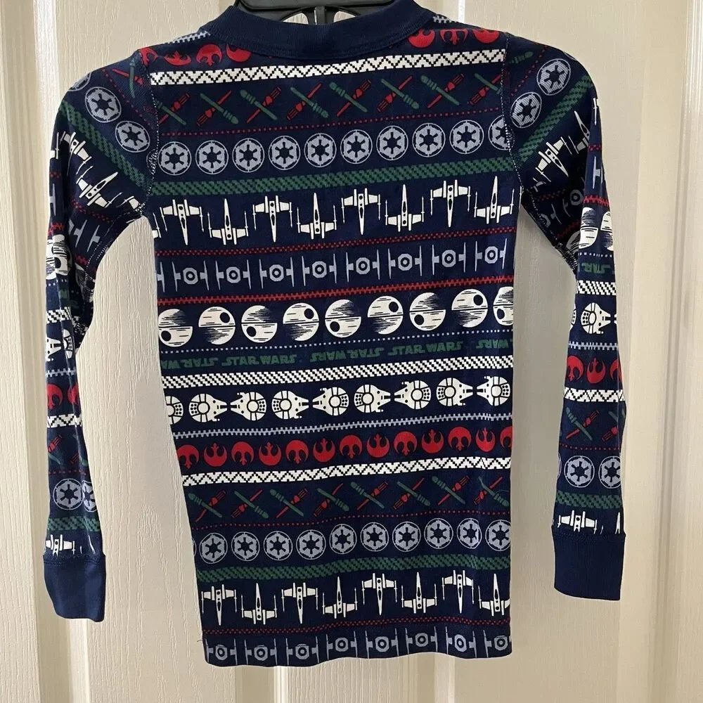 Hanna Andersson Star Wars Holiday Fair Isle 2-Pc Long John Pajamas Size 110 US 5